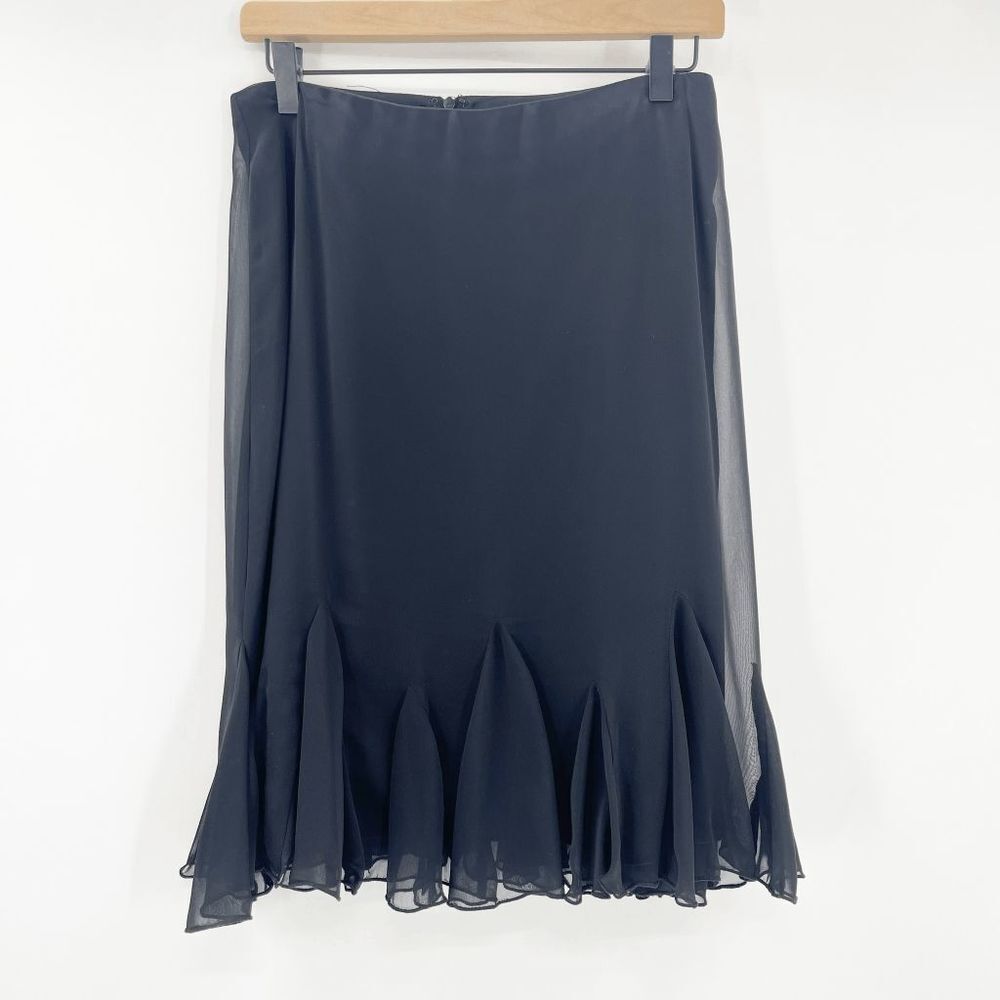 JS Collection Black Ruffled Frill Skirt Women's Size 8 Black‎